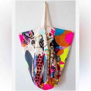 Beck Sondergaard Colorful Beach Bag Tote Shoulder Straps Indigo Mansion-Large